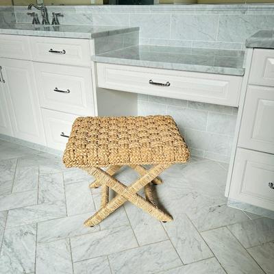 Serena & Lily Woven Stool - Stylish and Versatile Piece.