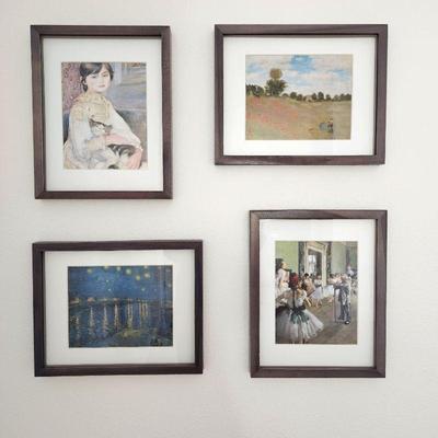 Set of Four Framed Prints of famous Paintings