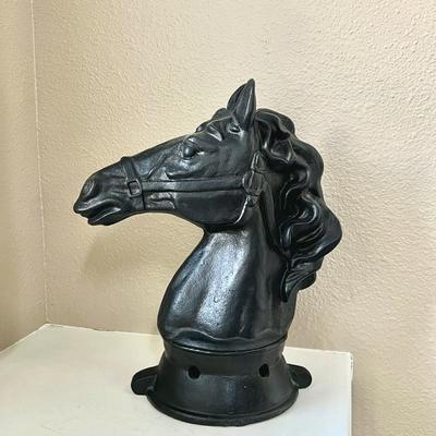 12” Tall Vintage Iron Horse Head Sculpture-Decorative Piece