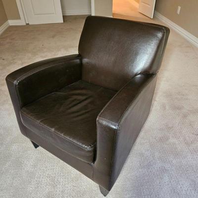 IKEA Jappling Brown Faux Leather Armchair w/ Removeable Cushion