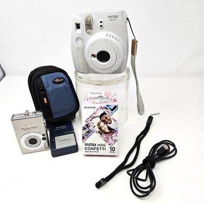 Fijifilm Instax and Canon Power Shot camera