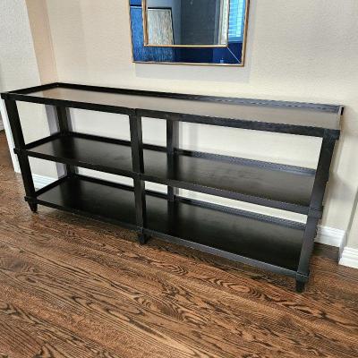  Long Hall / Credenza Table with Lower Shelves - Dark Wood Stain - 6 ft. Long!