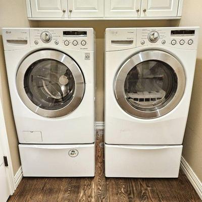 LG 4.5 cu.ft. Large Capacity Front Load Washer & 7.3 cu. ft. Large Capacity Dryer 