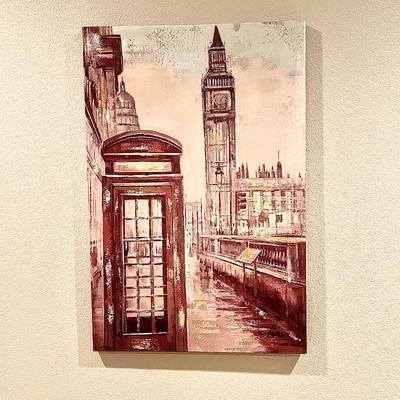  Canvas Art Print - London Telephone Booth and Big Ben.