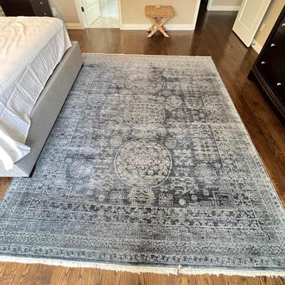 Elegant Vintage Area Rug - Blue Tones with Intricate Medallion Patterns 10'3" x 7'10"