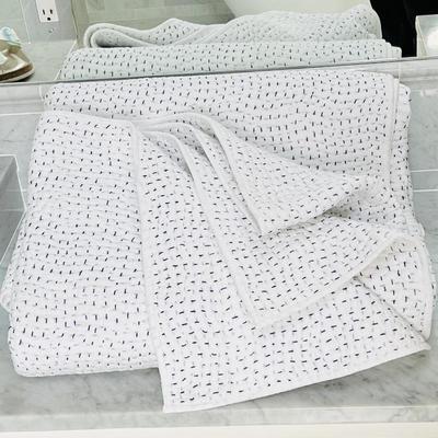John Bradshaw Organic Hand Stitched Light Indigo Quilt- King Size