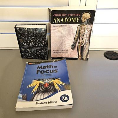 Math, Science and anatomy books