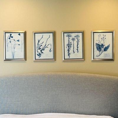 Framed Botanical Prints in Blue by UTTERMOST - Set of Four