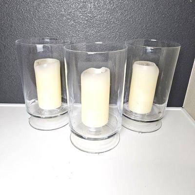  Set of Three LARGE Class Pedestal Candle Holders - 14" Tall x 8"W