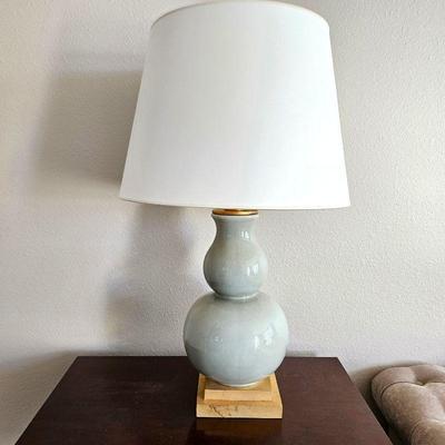  Beautiful Ceramic Table Lamp by Visual Comfort Lighting - "Celadon Crackle Green" w/ Gilded base