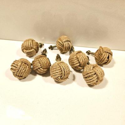 Set of Eight Nautical Rope Drawer Pulls
