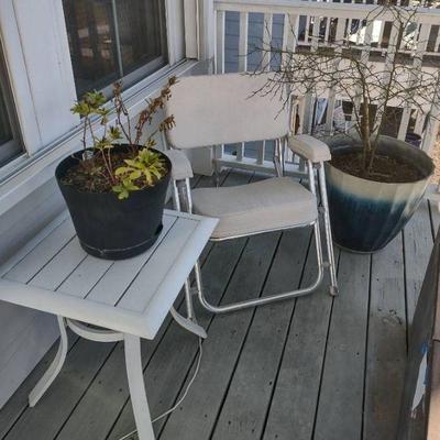 Chair, Table and Plants