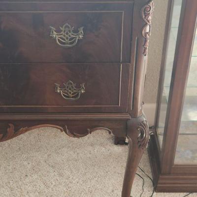 Chippendale Very High End Vintage Very Rare Unique Mahogany 3 Piece Kitchen Dining Room Furniture Set