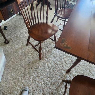 Chippendale Very High End Vintage Very Rare Unique Mahogany 3 Piece Kitchen Dining Room Furniture Set