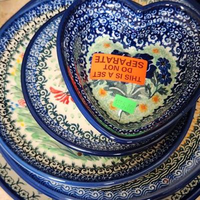 Stoneware Dish Set by Boleslawiec (Poland) w. COA ($595)