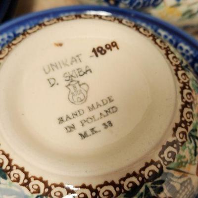 Stoneware Dish Set by Boleslawiec (Poland) w. COA ($595)
