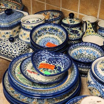 Stoneware Dish Set by Boleslawiec (Poland) w. COA ($595)