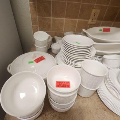 Large Wedgewood "Nantucket" White Dish Set ($795)