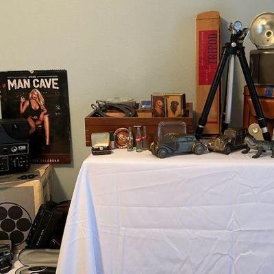 Vintage cameras man cave items