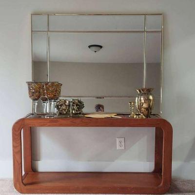 Console table mirror, and decor