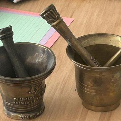 Antique Brass Mortar bowl and Pestle