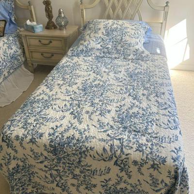 French Provincial 1960s Bed - Twin Set of 2 - Bedroom Set 2