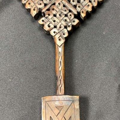 Hand carved wooden hand cross