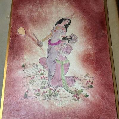 Persian painting on leather