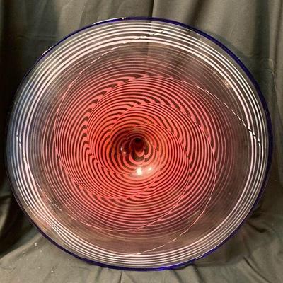Art glass lamp shade very large
