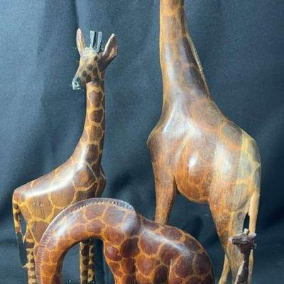 Wood carved giraffe