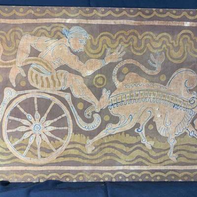Batik artwork gladiator on a chariot