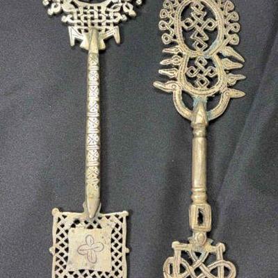 Two ethiopian coptic processional crosses