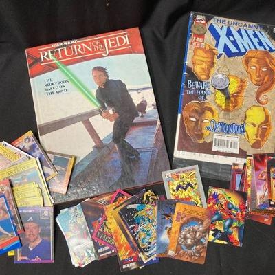 Return of the jedi storybook x men and baseball cards