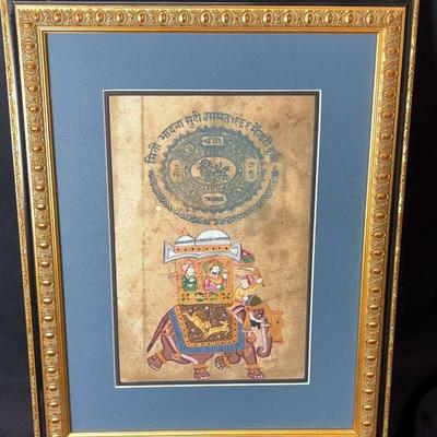 Jeypoor government stamp paper two annas hand painted signed hemant