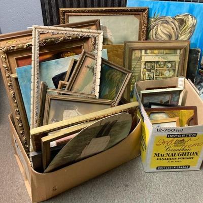 Vintage art and frames for repurposing