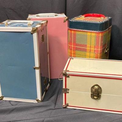 Vintage doll cases and clothing