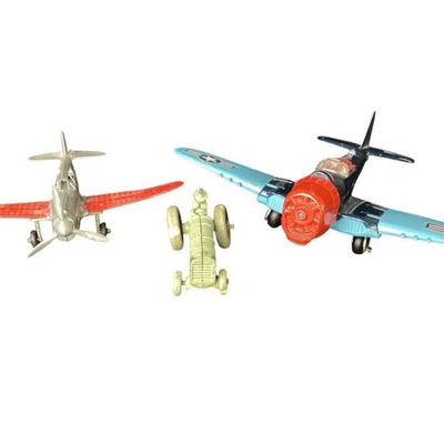 BEBO616 VNTG Hubley Planes And More	This lot includes a hubleys 1950's American eagle, a VNTG hubley's cast metal toy plane and...