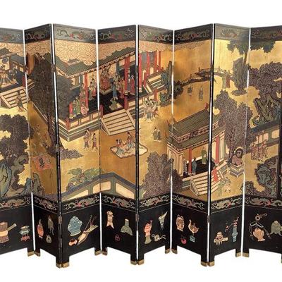 BEBO101 Amazing 8 Panel Hand Carved Chinese Coromandel Room Divider	Looks to be in very good condition overall. Measures 7ft tall. Each...