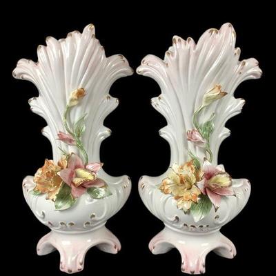 TICA624 Two Italian Capodimonte Vases	Light chipping visible
