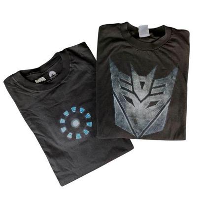 TEWA704 Vintage Transformer & Ironman T-shirts, XL	Transformer t-shirt has light wear as shown, but is in great vintage condition....