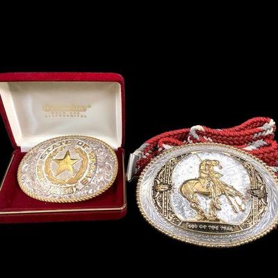 TEWA200 Silversmith Belt Buckles	" The State Of Texas" belt buckle, by Crumrine , Heavy silver plate on jewelers bronze.
