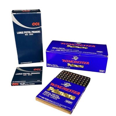 TEWA700 Winchester & CCI, Bundle of Small & Large Pistol Primers	The Winchester Primers includes 8 full trays. The CCI Primers...