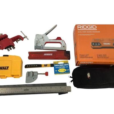 TEWA802 Dewalt, Diablo, Ridged, More Tools And Tool Parts	Assortment of tools from various brands. Includes Diablo saws all blades, Black...