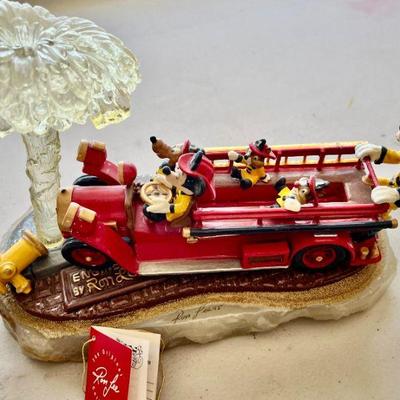 RARE (only 500 made) licensed Ron Lee Disney fire truck sculpture! 