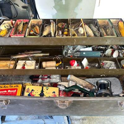 Tackle box with vintage flys 