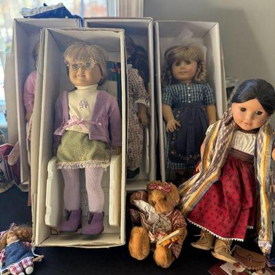 American girl dolls, with original outfits and in original boxes