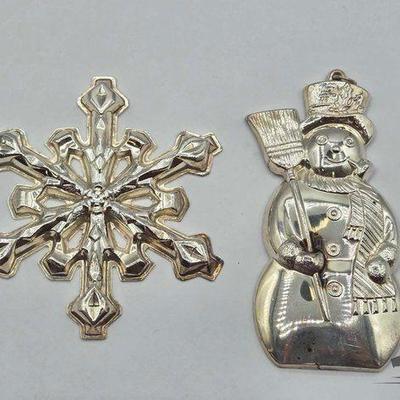 #1900 • (2) Silver Plated Christmas Ornaments
