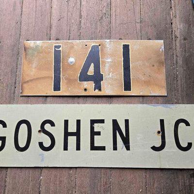 #10624 • 141 Railway Sign & Goshen Jct Railway Sign
