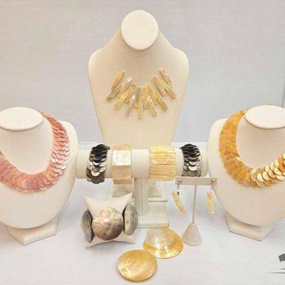 #1018 • Mother Of Pearl Necklaces, Earrings & Bracelets, 573g
