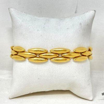 #602 • 18k Yellow Gold Oval Link Bracelet, 27g
